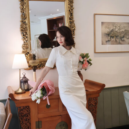 V04 - Thiết kế đầm sơ mi bút chì