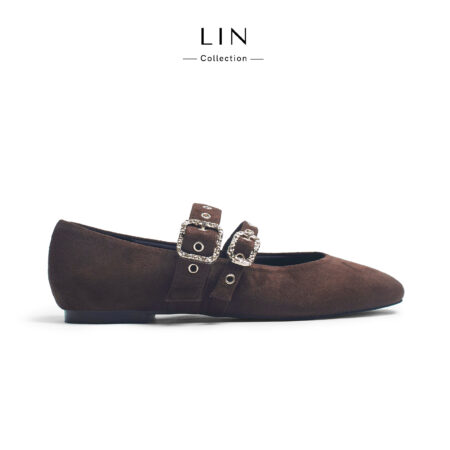 LIN79- Giày Mary Jane Quai Đôi Đính Đinh Khóa Kim Loại Sang Chảnh Lin Collection