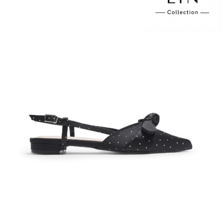 LIN44 - Giày bệt mint mũi nhọn phối nơ si nhập