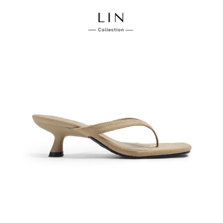 LIN99 - Guốc Nữ Cao Gót Xỏ Ngón Quai Mảnh Lin Collection Phong Cách Minimalism Thời Trang Cao 5cm