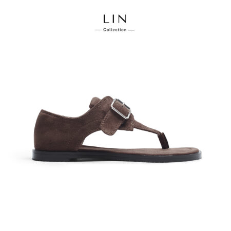 LIN72 - Sandal Bít Gót Xỏ Ngón LIN Collection Quai Ngang Bản To Khóa Metal Cá Tính Hiện Đại