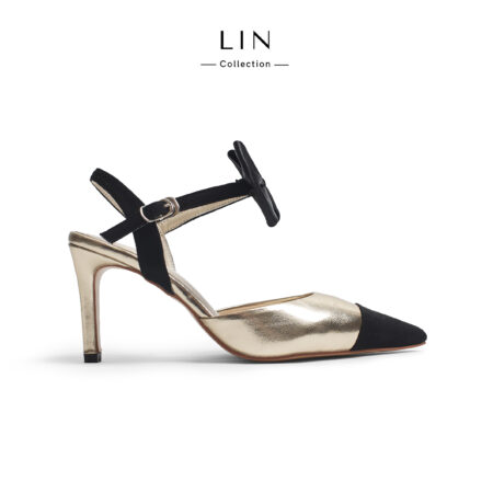 LIN88 - Giày Cao Gót Nữ LIN Collection Phối Màu Độc Đáo Nơ Xinh Tiểu Thư Thanh Lịch Cao 7cm