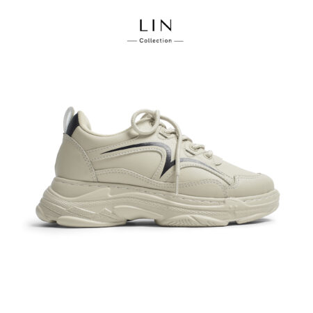 LIN85- Giày Sneaker Thể Thao Nữ Đế Bánh Mì LIN Collection Trẻ Trung Năng Động Cao 3cm