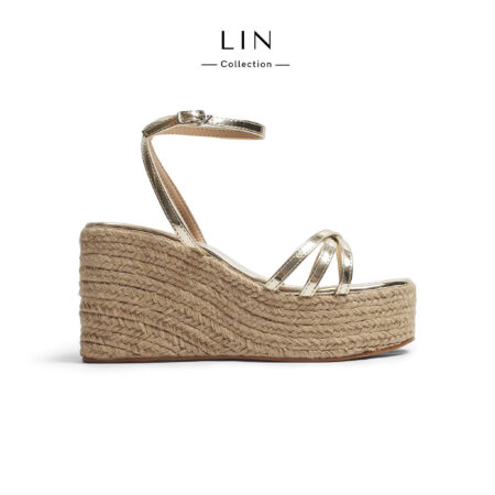XU01 - Sandal Đế Xuồng Quai Chéo LIN Collection Đi Biển, Dự Tiệc Tôn Dáng Thanh Lịch Cao 9cm