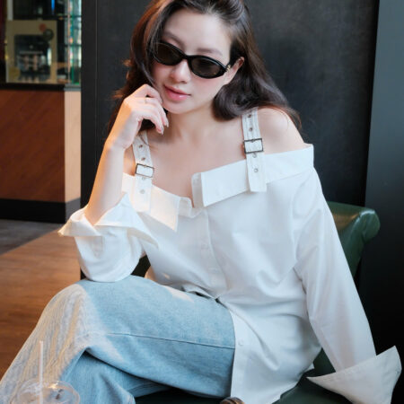 V17 - Áo sơ mi oversize rớt vai
