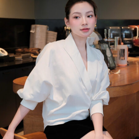 V18 - Áo sơ mi oversize cổ giả vest
