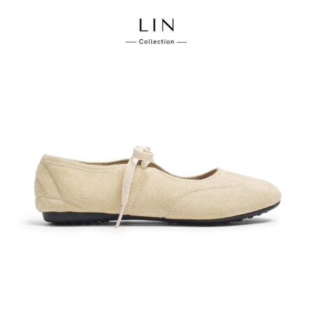 LIN106 - Giày bệt da lộn dáng thể thao kèm dây cột