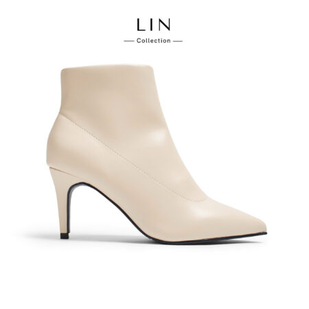 LIN125 - Giày Boot Mũi Nhọn Dây Kéo Hông Gót Nhọn Cao 7 cm